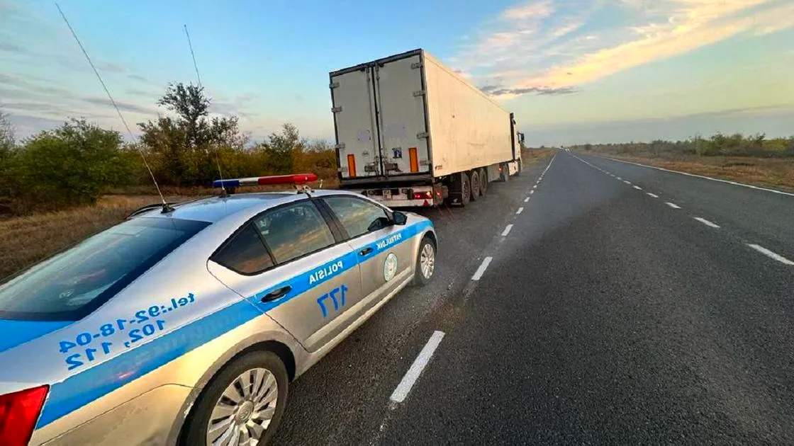 Полицейское авто рядом с фурой